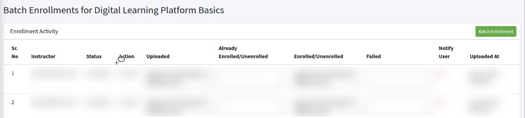 Batch Enrollments for a course