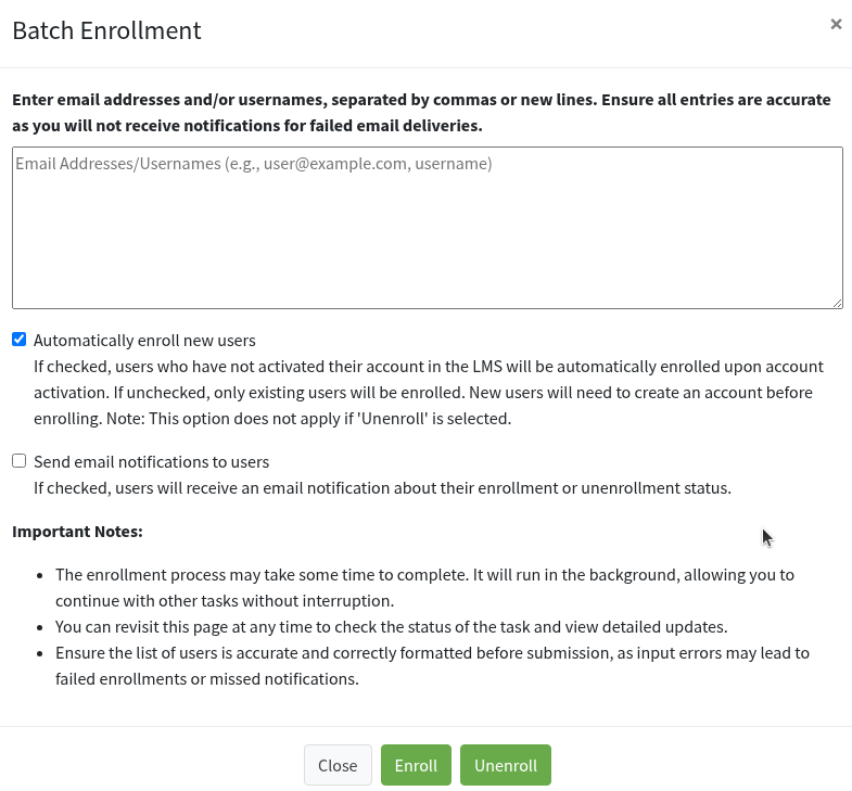Batch Enrollment