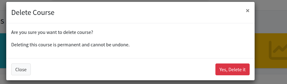 Delete Course