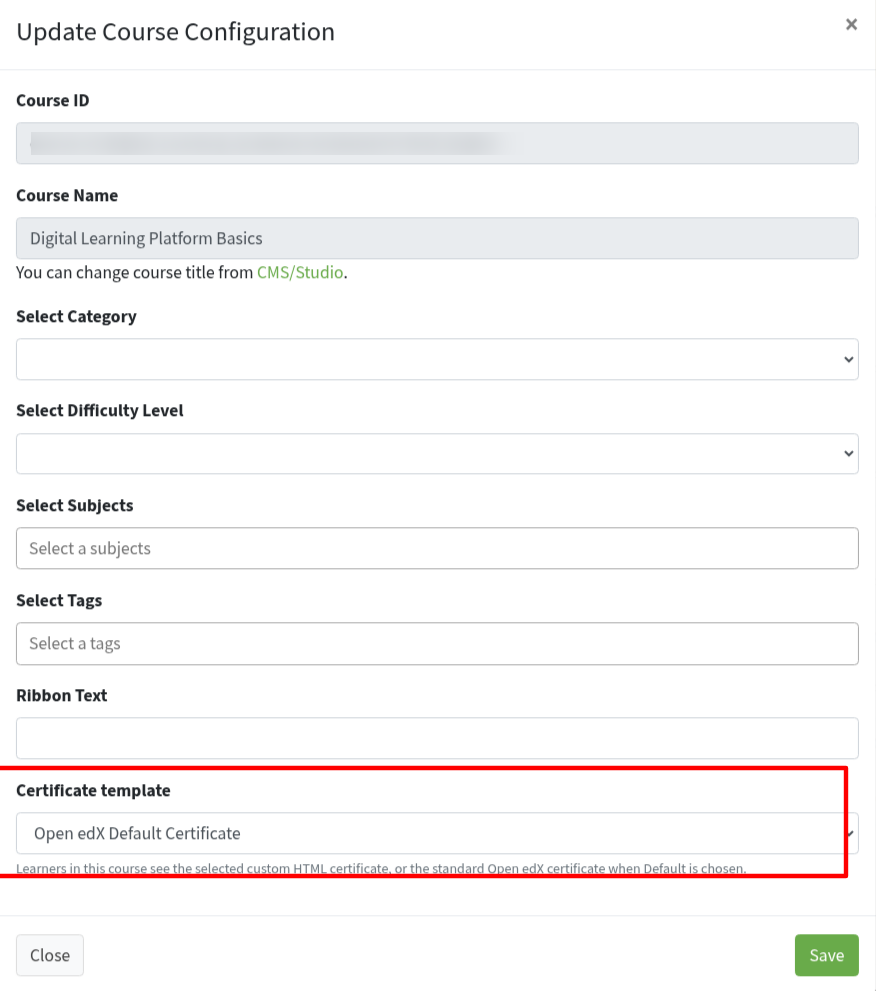 Certificate template