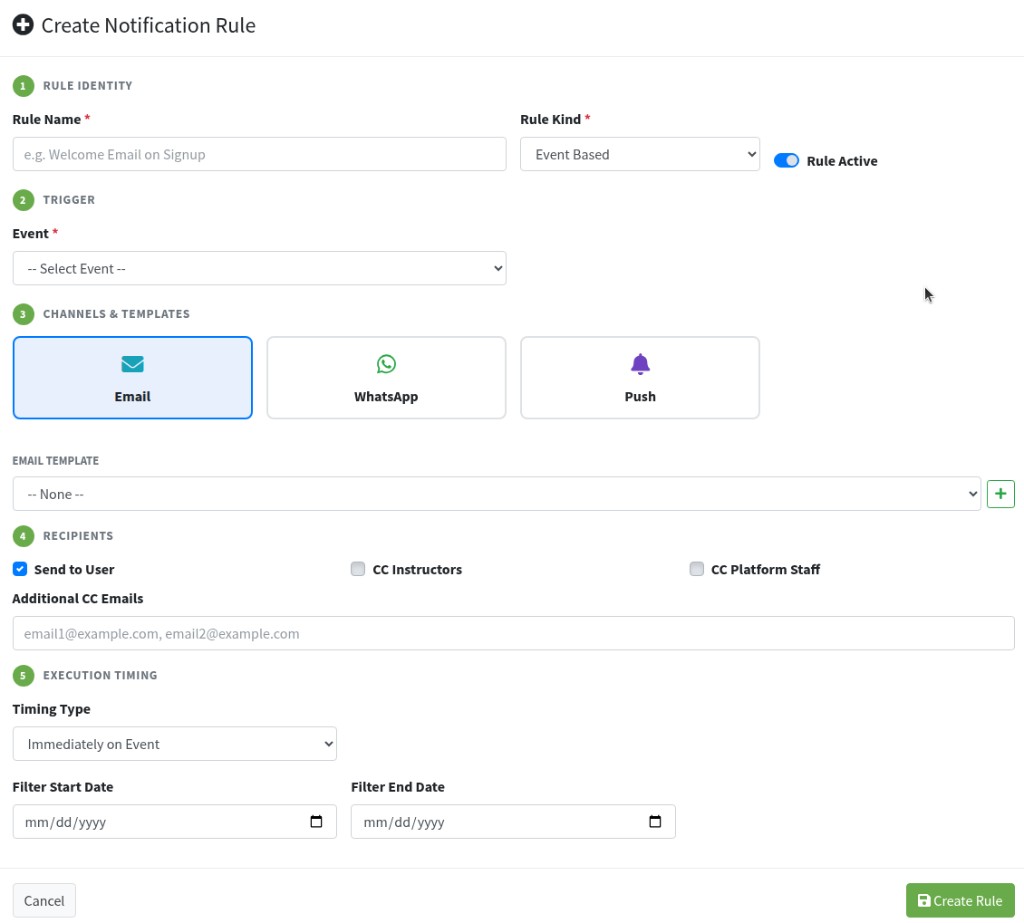 Create Notification Rule