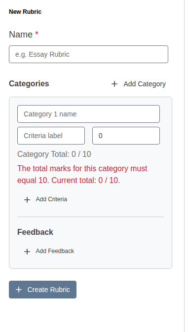 New Rubric