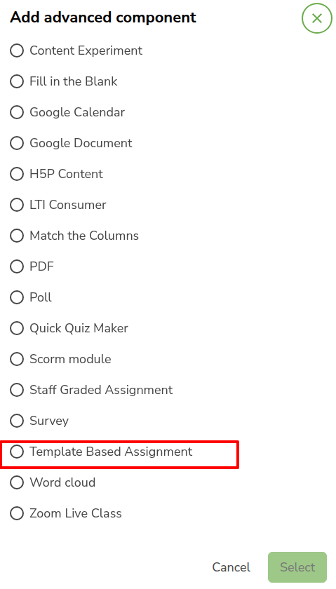 Add advanced component