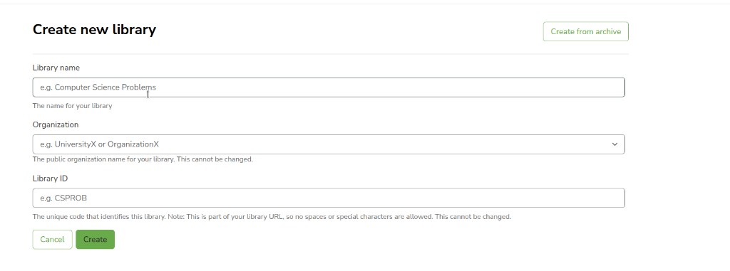 Create new library