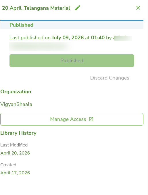 Library Info panel