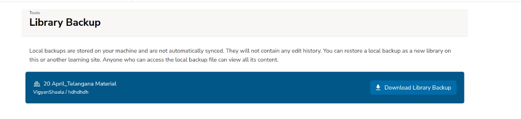 Library Backup
