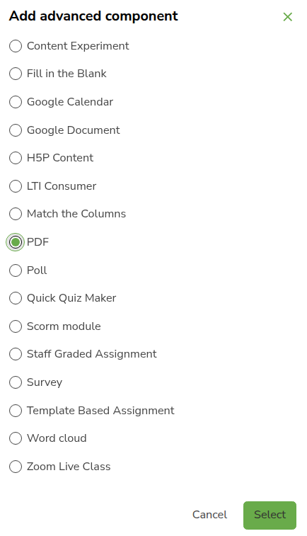 Add advanced component