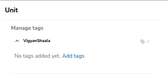 Manage tags