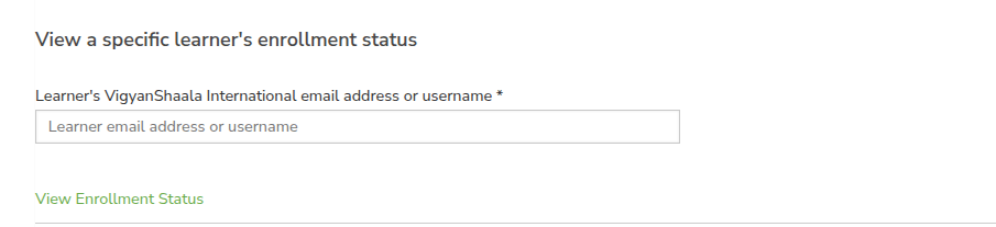 View a specific learner's enrollment status