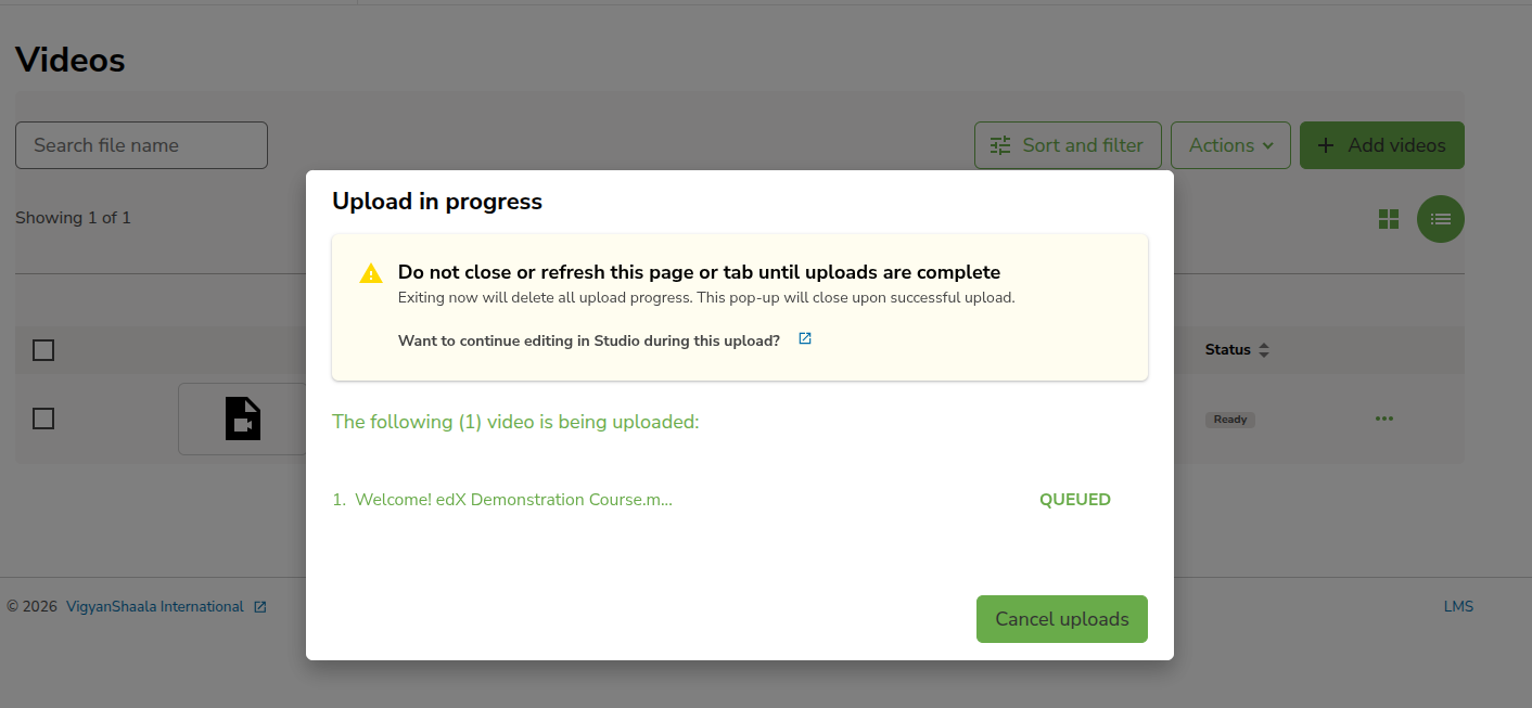 Upload in progress
