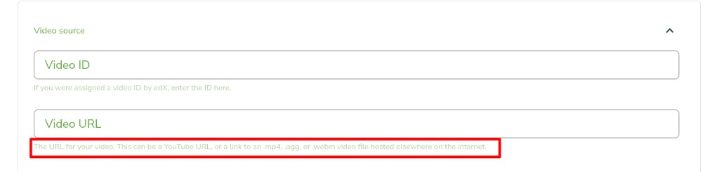 Video URL supported formats