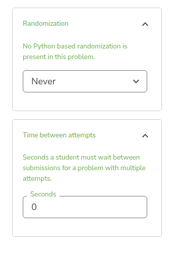 Randomization and Time between attempts