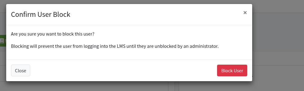 Confirm User Block