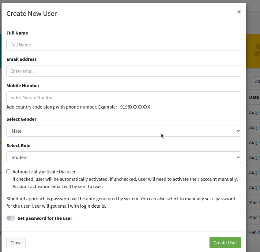Create New User