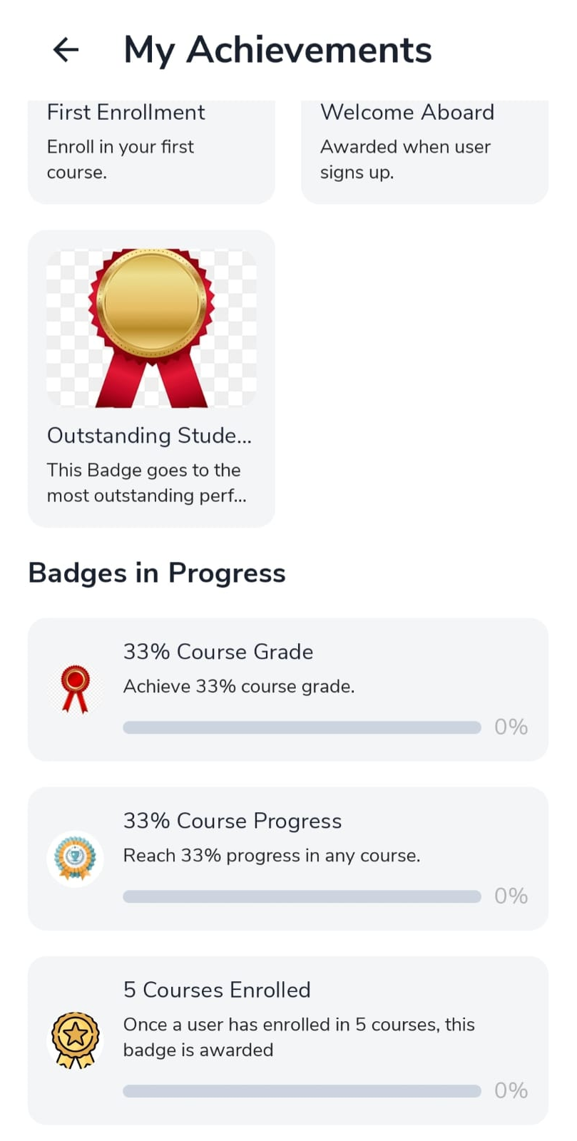Badges in Progress