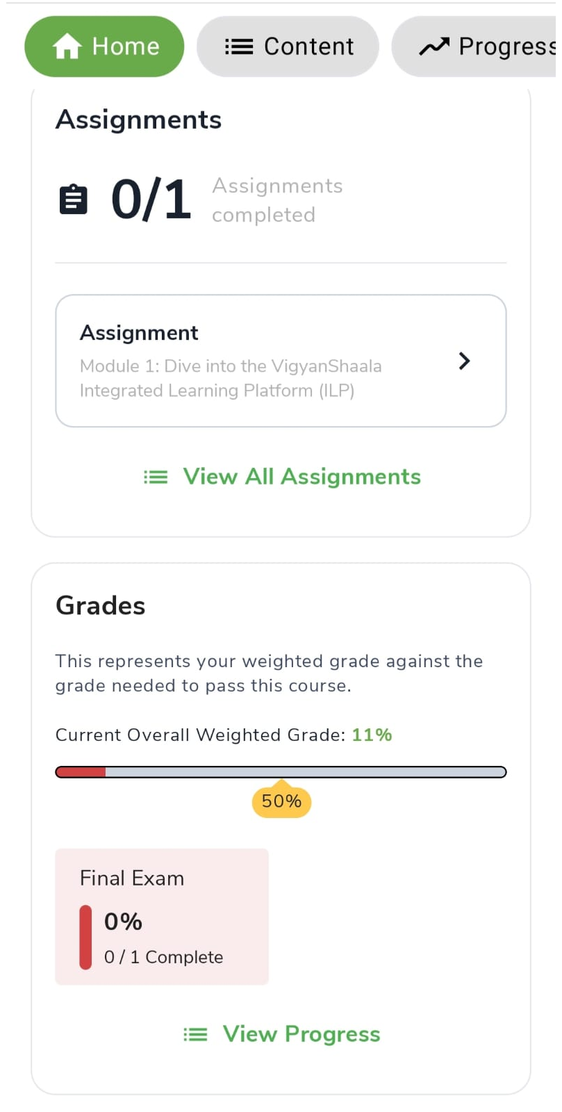 Assignments and Grades