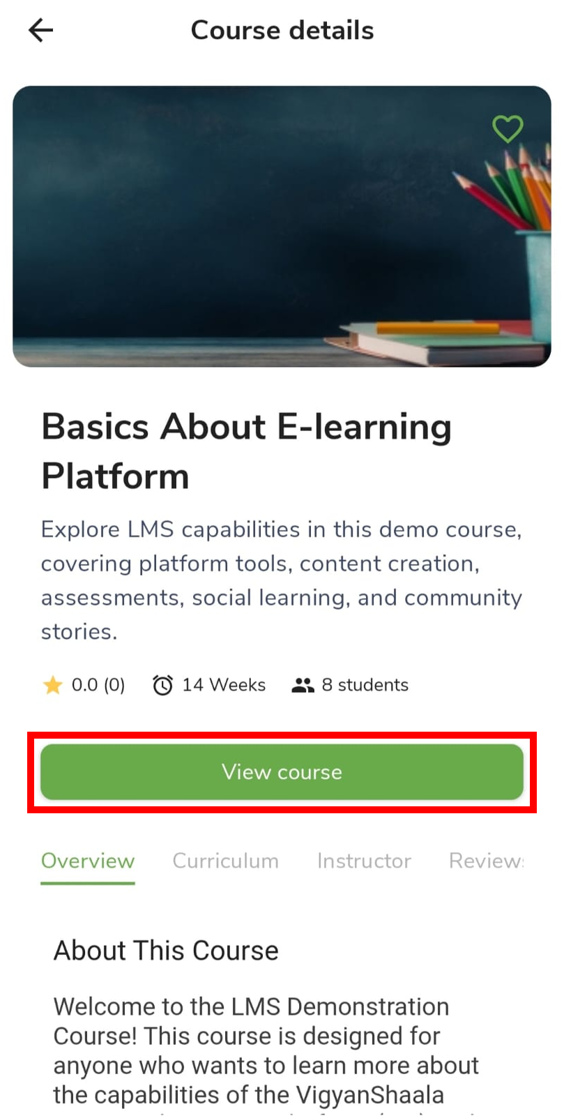 Course details