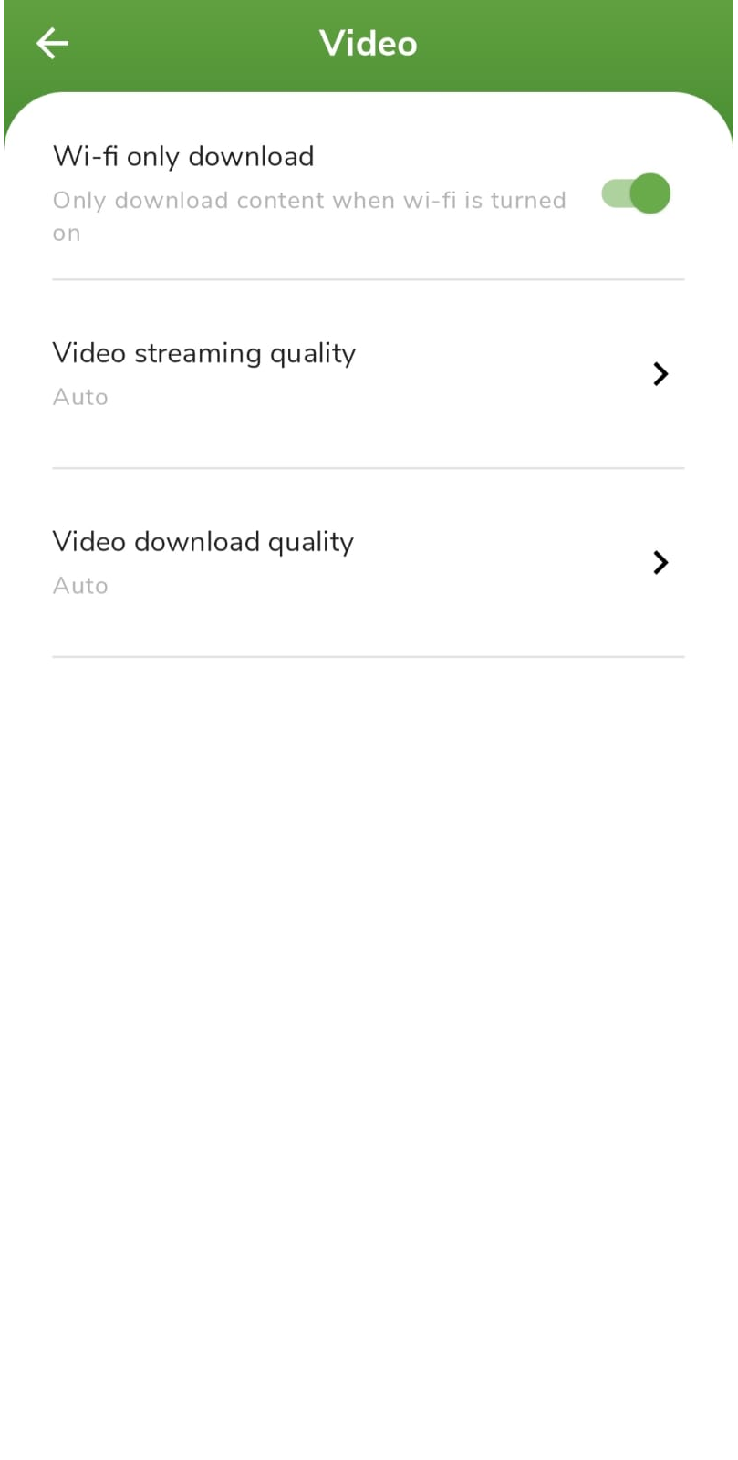Video settings
