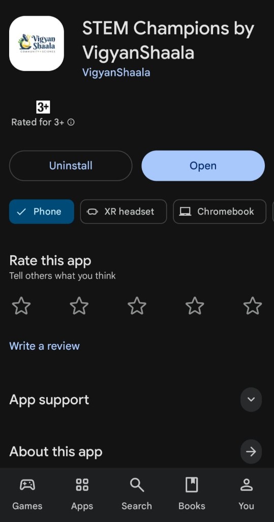 Tap Open on Play Store